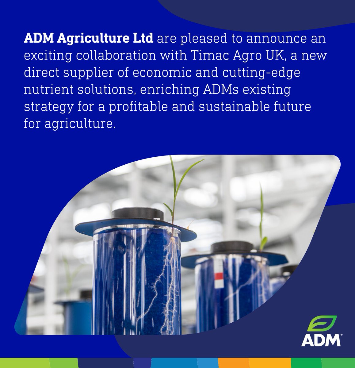 ADMAgriculture's tweet image. We are pleased to announce an exciting new collaboration with @TimacAgroUK!

#Timac #GroupeRoullier #SustainableFarming #CropPerformance #EnvironmentalFootprint #NUE #Sulfammo #TopPhos #Humistart #PinkStart