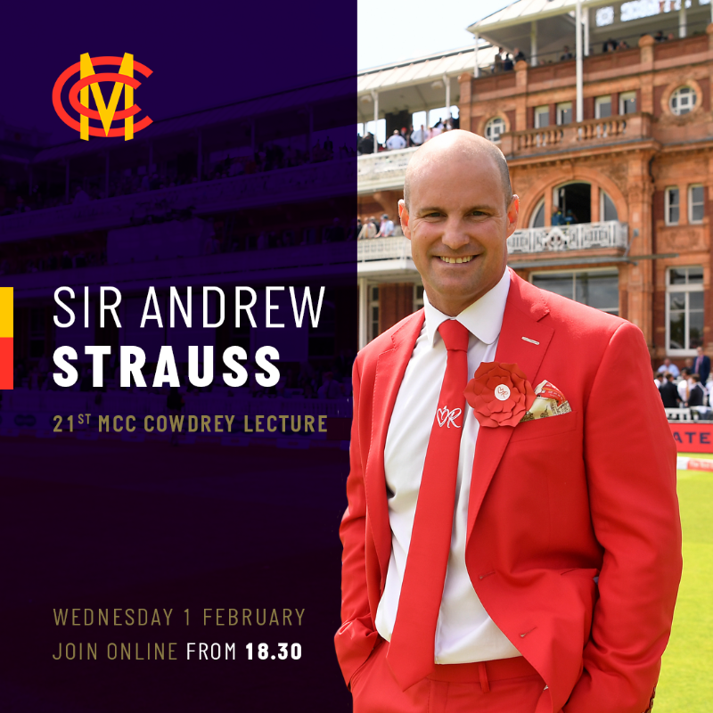 HomeOfCricket's tweet photo. 🚨TONIGHT 🚨

Sir Andrew Strauss's @MCCOfficial Cowdrey Lecture live from Lord's.

🗣 Joined by @jbairstow21 &amp; @Tammy_Beaumont
⏰ From 18.30
📺 https://t.co/Za9EqiIesn

#LoveLords