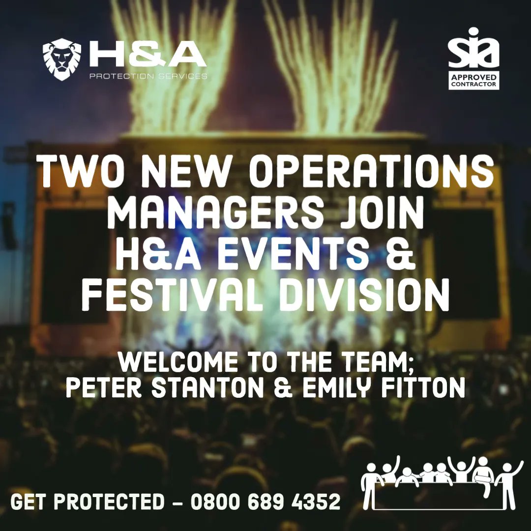 HnAProtection's tweet image. We are excited to announce that H&amp;amp;A Protection Services has recently welcomed two new operations managers to our events and festival division!

With years of experience in the security industry, our new team members bring a wealth of knowledge and expertise to our team.