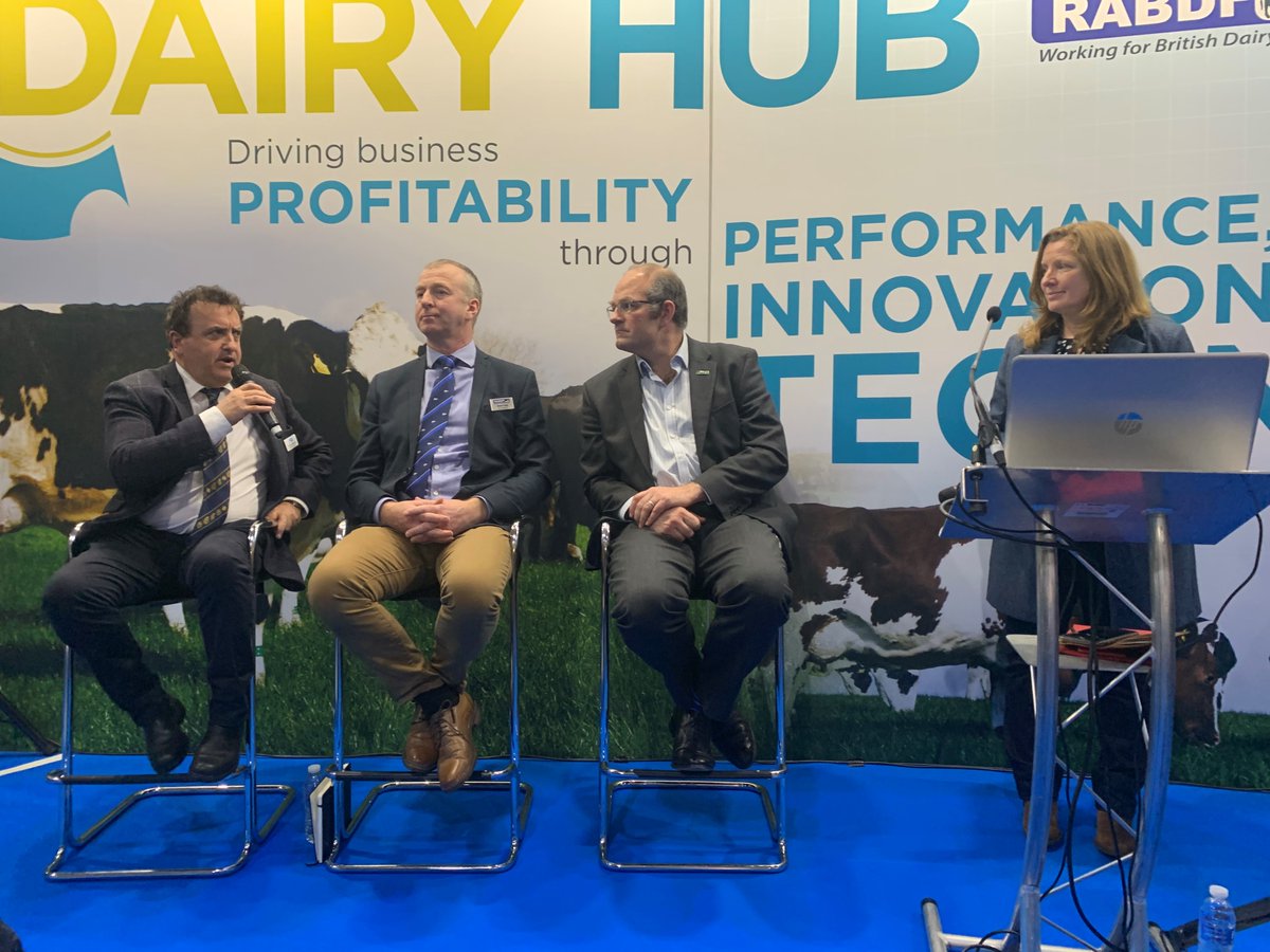 AHDB_Dairy's tweet image. Our Sector Chair Lyndon Edwards discussed how our We Eat Balanced campaign, tackling misinformation &amp;amp; genetics work is helping to improve the reputation of dairy in a State of the Dairying Nation debate @Dairy_TechUK with @theRABDF @dairyuk @NFU_Dairy @BarclaysUK #DairyTech