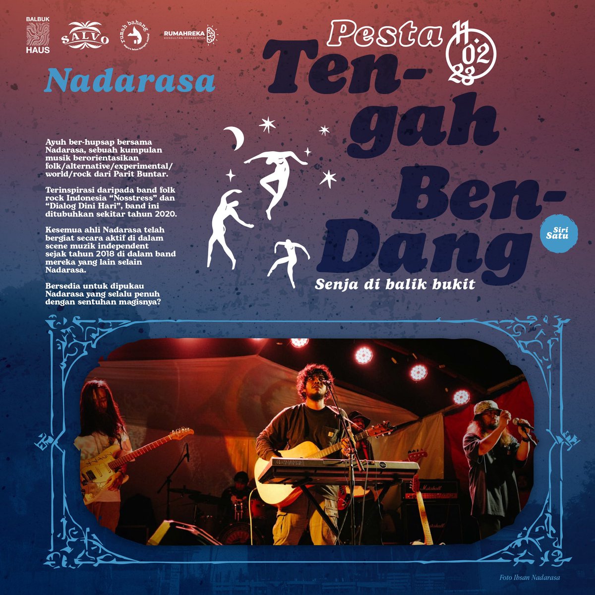 OhMyPerlis's tweet photo. Pesta Tengah Bendang. 

Selain penampilan Moi Last Von dan Nadarasa, acara meraikan alam dan seni di tengah bendang ini menampilkan Awang Batil, penglipurlara langka yang mewarisi khazanah seni rakyat yang telah menjengah seabad. 

Dapatkan tiket di https://t.co/UYcwl6GUc4 https://t.co/uwmTYfT2sc