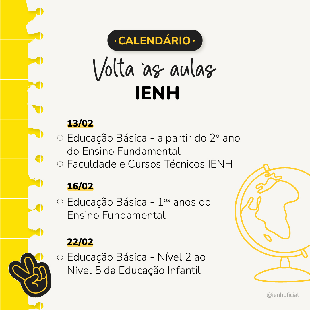 IENHoficial's tweet photo. ✅ Pronto para mais um ano de vivências e transformações? 

👉 As aulas, na IENH, já têm data para começar. Fique atento ao seu nível de ensino para acertar o dia 😉

Estamos esperando nossos estudantes com muitas novidades e cheios de energia para um ano letivo sensacional! 💡 https://t.co/WKgn9BKV4m