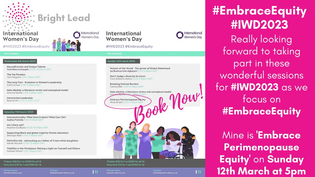 I am thrilled to be leading one of these wonderful #IWD2023 #EmbraceEquity sessions I hope you can join us!
@EthicalLeader 
#DiverseEd 
#Menopause 
#MenopauseAtWork 
#MenopauseInTheWorkplace