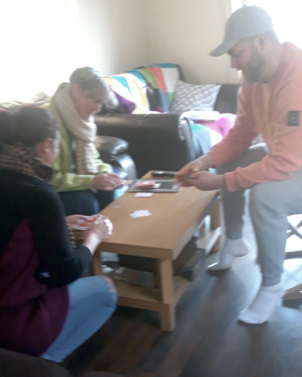 Spending time with clients is as important as providing support. Here staff and clients learn new tricks playing cards at our home in #Gosport. Each veteran's journey is different, but homelessness and the impact that it has on an individual can be devastating #nohomelessveterans