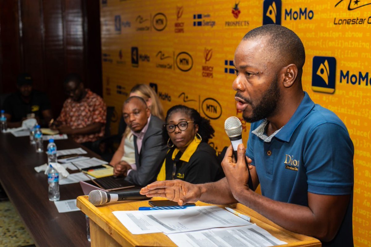 MTNlonestar's tweet photo. We launched our first ever MoMo Hackathon yesterday in partnership with Mercy Corps and Kwagei Group. We are excited to see how some of our great young minds come up with solutions that can benefit our economy. #MoMoMore #MoMoHackathon https://t.co/RuSWKfvFEd