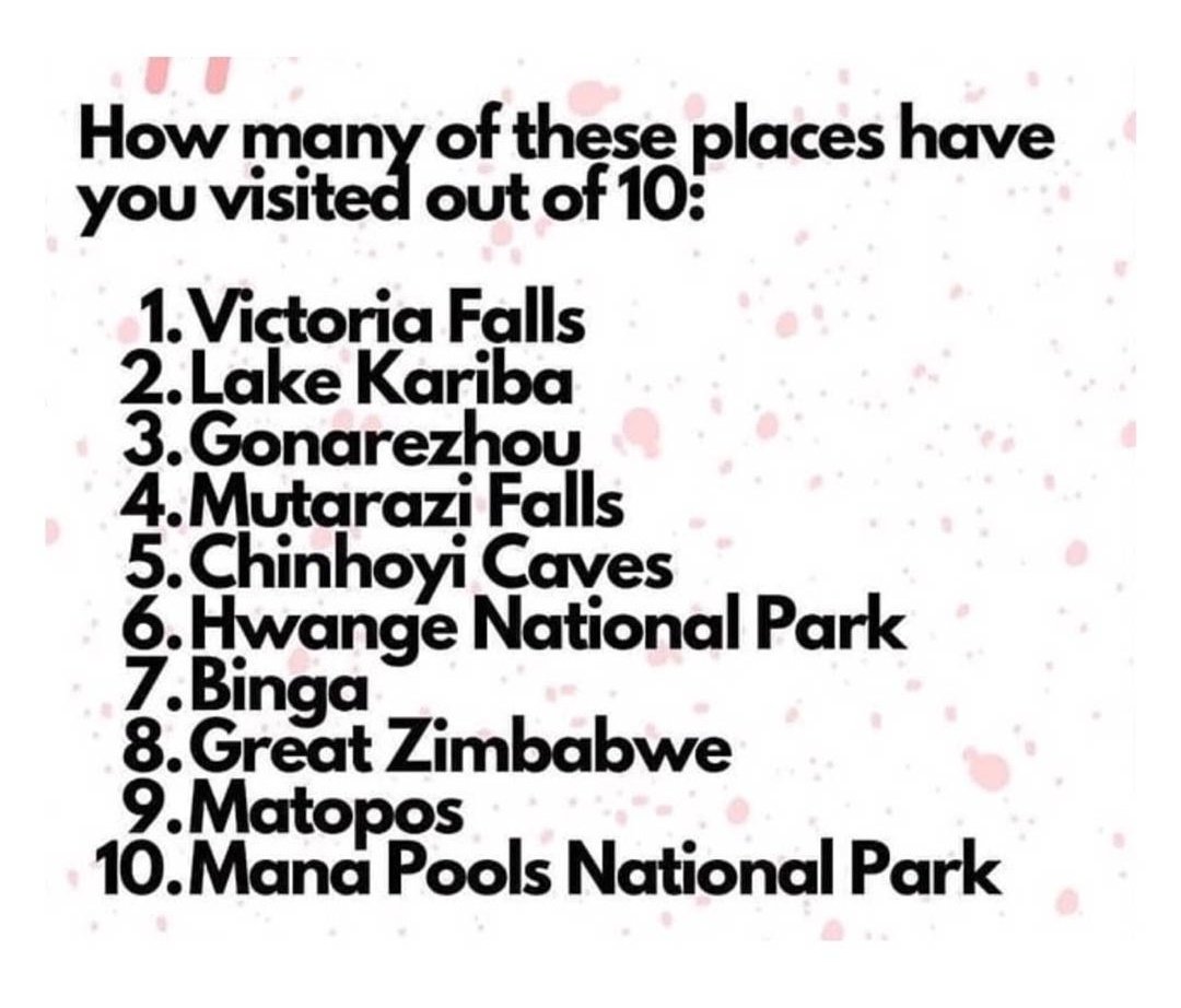 What's your mark, out of 10?
Be honest.

#visitzimbabwe