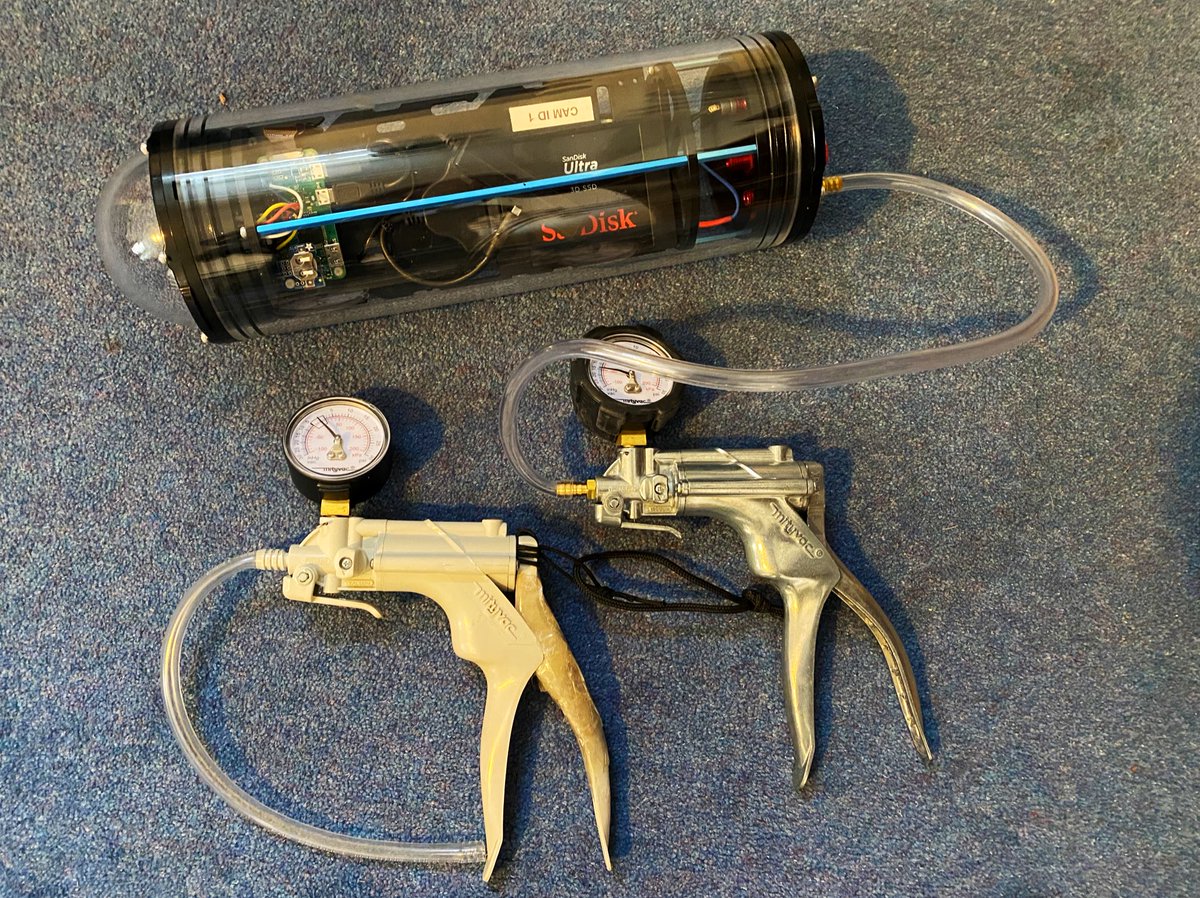 14Katie41's tweet photo. Out with the old and in with the new… relieved to be upgrading my not so trusty plastic hand pump for a shiny metal one! The pump allows me to test the waterproof seal on my #BlueRobotics camera housing.
Grateful for fibreglass and resin which saved my fieldwork last year 5x! https://t.co/N43SzhgAr5