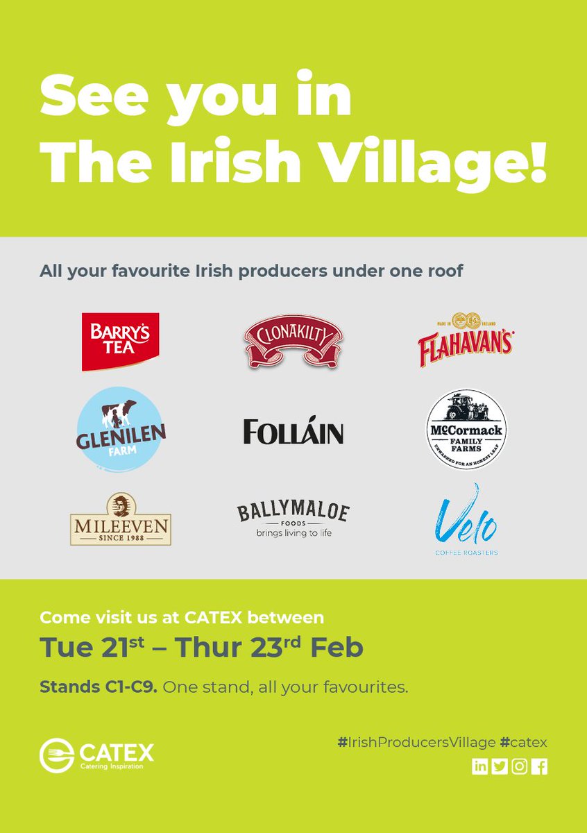 McCormackFarms's tweet image. Delighted to be a part of this fantastic team at #catex20223 21-23 Feb #IrishProducersVillage 
Come meet us at stand C9, we'll have some very exciting new products to show! 
If you're #irishchef - don't miss out!
