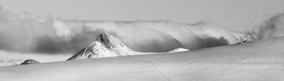 Sommet du Puy de Bâne, apparition du Puy Griou

#puygriou #montsducantal #cantalauvergne #montagne #hiver #cantal #bnwphotography #bnw #mountain #landscapephotography