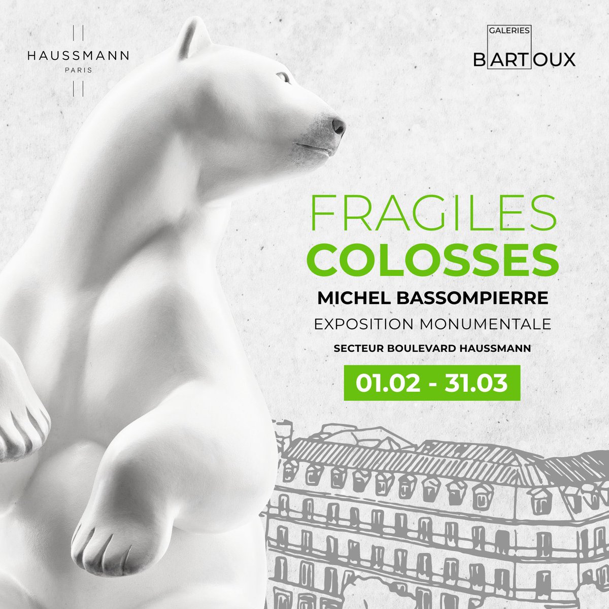 Inauguration de l’exposition à ciel ouvert « Fragiles Colosses » dans le quartier Haussmann, à l’initiative du Comité #haussmannParis. 11 œuvres animalières monumentales du sculpteur @BassompierreArt à découvrir jusqu’au 31 mars. @dburkli @Lelievremaud @AGovciyan @CourNicolas