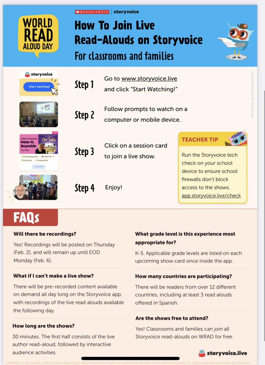 Don’t miss the WRAD-a-thon hosted by Scholastic, Storyvoice, and LitWorld®! Join live for 30 minutes sessions to read, draw and interact with award-winning children's authors. Checkout the flyer for more details! 🌎📚#MahwahConnects #WorldReadAloudDay