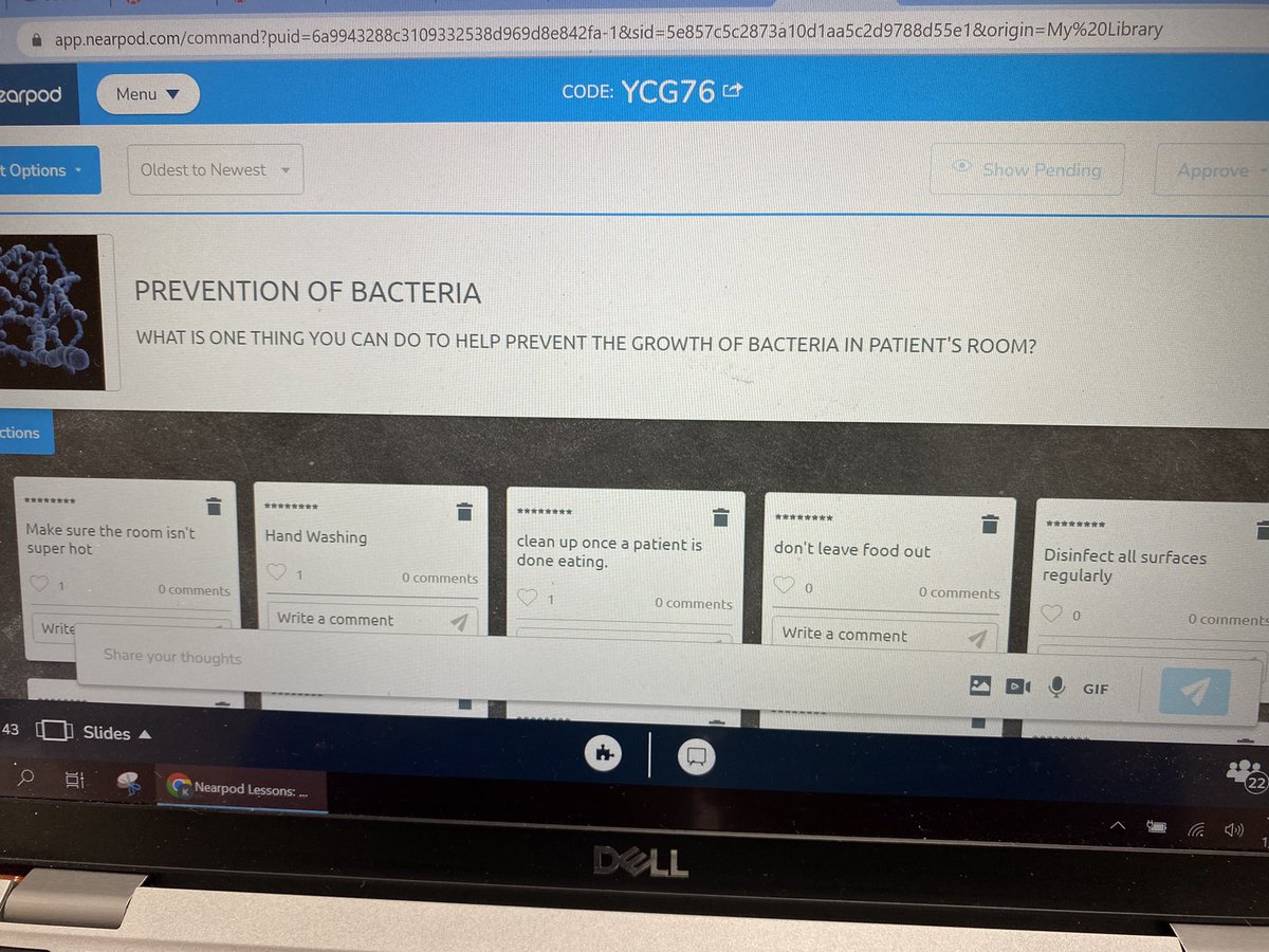 Using <a href="/GoogleForEdu/">Google for Education</a> forms for an infection control escape room to assess prior knowledge. <a href="/nearpod/">Nearpod</a> collaborative boards are my favorite! #JCSTechLeads