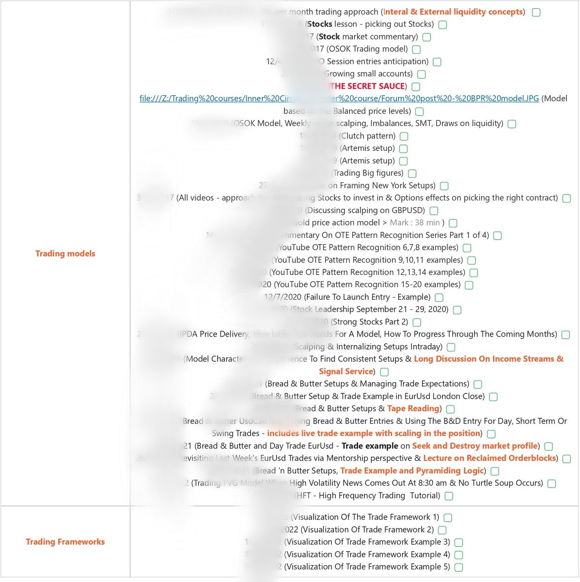 ICTEnigmaMacros's tweet image. If you are studying ICT commentaries from the private mentorship, we have a document that might help you make your study time more efficient. It has the most important commentaries organized by categories. You can see a blurred sample of the document in these images.