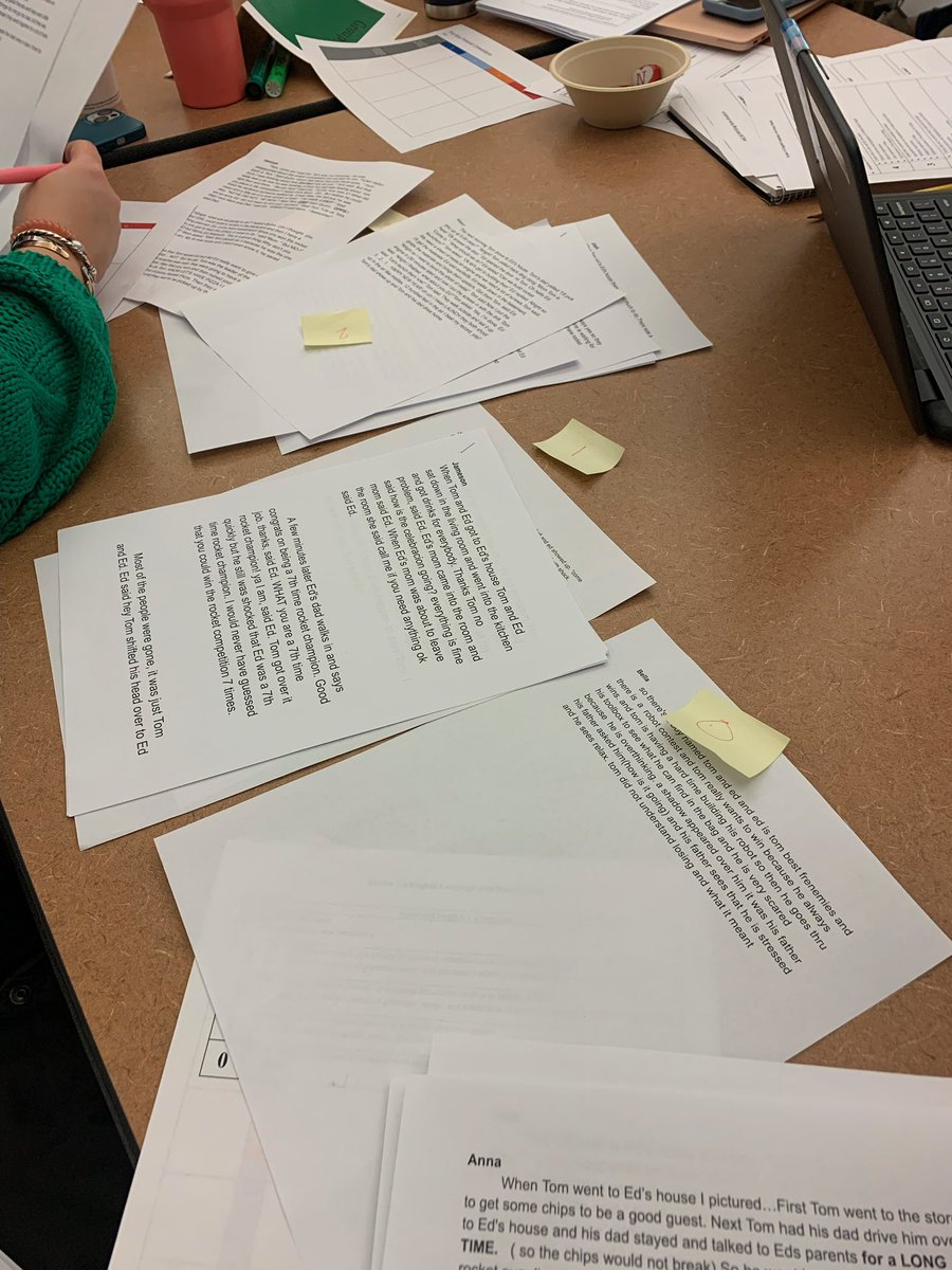 heatherlynne65's tweet photo. Scenes from yesterday’s professional learning time with Grades 3-5 #DedhamPS educators. Together, we reviewed state expectations for narrative writing and scores our own students’ work! https://t.co/CATI0CL2Zk