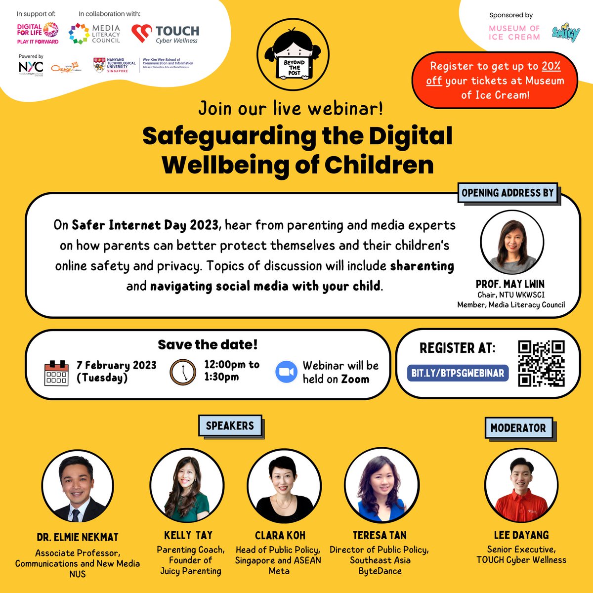 Join us in commemorating Safer Internet Day 2023 on 7 February 2023! Hear from parenting and media experts on how parents can better protect themselves and their children's online safety and privacy. 📱 🙇🏻‍♀️

Sign up for the webinar through this link: bit.ly/btpsgwebinarsi…