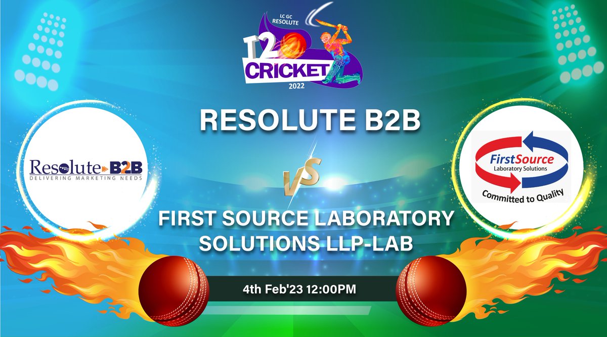 Resolute_GOC's tweet photo. This Saturday afternoon, Resolute B2B and First Source Laboratory will face off in the LCGC Resolute Group championship! Keep checking back more updates!
#T20cricket #cricket #matchday #LCGCResoluteGroupT20 #Resolutegroupofcompanies #ResoluteB2B #firstsourcelaboratory https://t.co/rxl20rXWuS