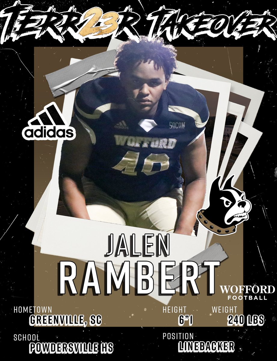 A linebacker from Easley, S.C. and Powdersville High School, welcome to Wofford Jalen Rambert. #Terr23rTakeover