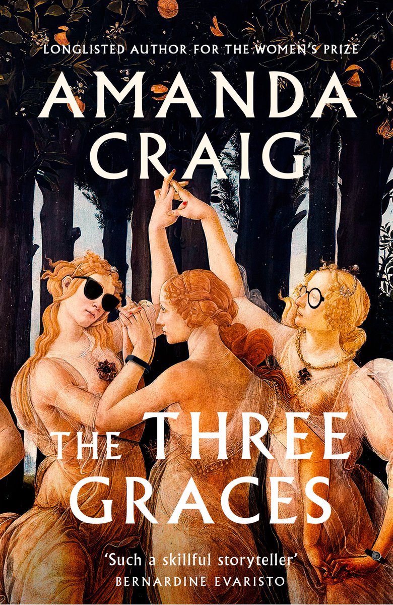 This is the jacket for my new novel, The Three Graces, out June 8 ⁦@LittleBrownUK⁩ ⁦@Savoy67⁩ . It’s about 3 women friends who have retired to Tuscany, where all is not as paradisal as it seems. RT please!
