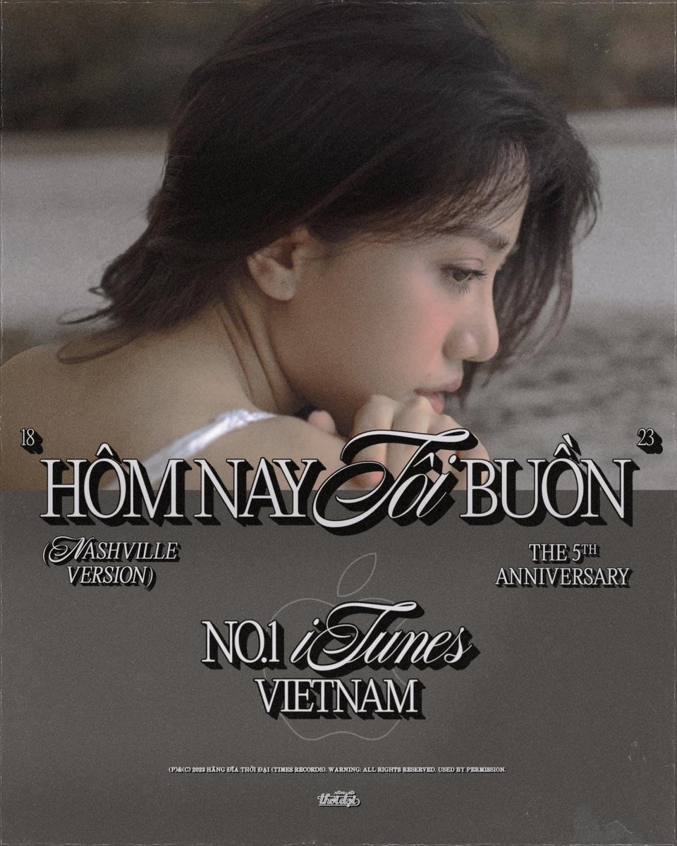 Cảm ơn tình cảm của khán giả và gia đình Lynese đã dành cho Phùng Khánh Linh và 𝗛𝗼̂𝗺 𝗡𝗮𝘆 𝗧𝗼̂𝗶 𝗕𝘂𝗼̂̀𝗻 (Nashville Version) với #1 iTunes 💗💐🎉

#HomNayToiBuon #PhungKhanhLinh #HangDiaThoiDai #TimesRecords