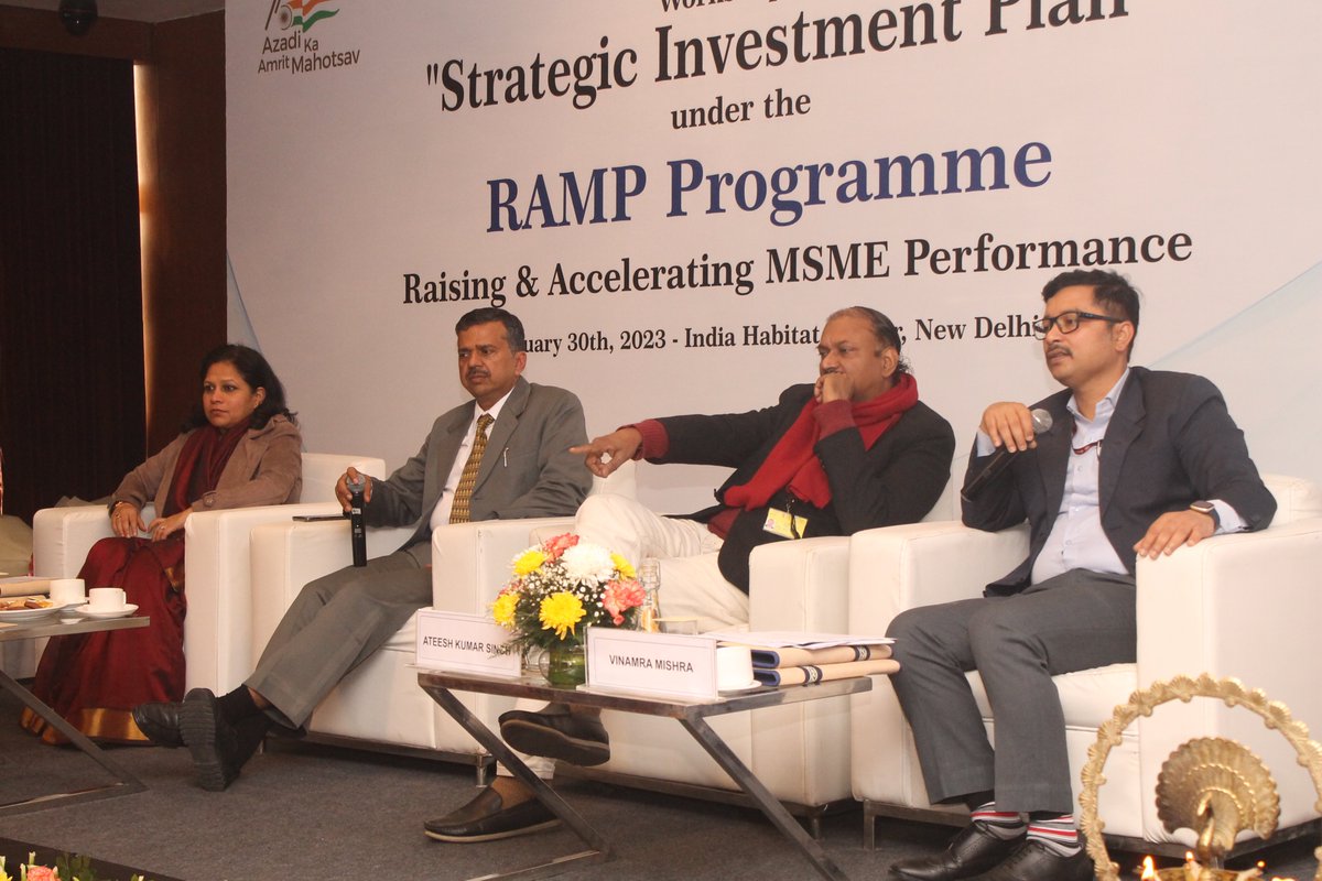 IIFCLProjects's tweet image. A Workshop on Strategic Investment Plan under the RAMP Programme was organized by @minmsme and @IIFCLProjects (NPMU RAMP) for the 29 States /UTs on SIP document, Schemes under RAMP, TReDs, Online Dispute Resolution system for MSMEs, etc.
#msmeindia #msme #ramp #worldbank #MoMSME