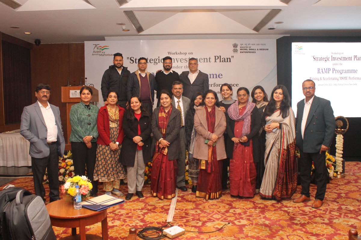 IIFCLProjects's tweet image. A Workshop on Strategic Investment Plan under the RAMP Programme was organized by @minmsme and @IIFCLProjects (NPMU RAMP) for the 29 States /UTs on SIP document, Schemes under RAMP, TReDs, Online Dispute Resolution system for MSMEs, etc.
#msmeindia #msme #ramp #worldbank #MoMSME