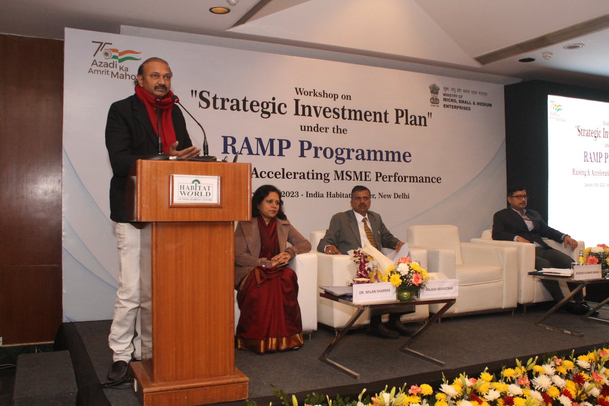 IIFCLProjects's tweet image. A Workshop on Strategic Investment Plan under the RAMP Programme was organized by @minmsme and @IIFCLProjects (NPMU RAMP) for the 29 States /UTs on SIP document, Schemes under RAMP, TReDs, Online Dispute Resolution system for MSMEs, etc.
#msmeindia #msme #ramp #worldbank #MoMSME