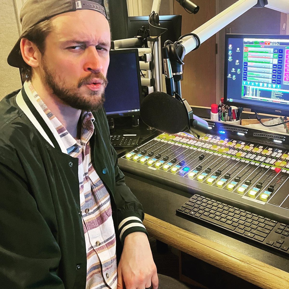 NotJoshDolan's tweet photo. “Just when I thought I was out, they pull me back in!” 
🎙Dusting off the old radio mic, The kid is back on the air!! @965themill 
#newjobwhodis #Radio @BTIcePodcast https://t.co/QRaYWzSO8w