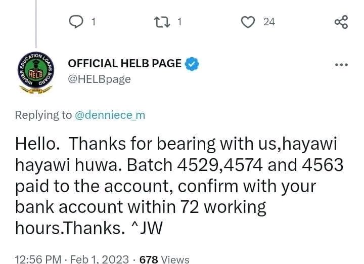 arnoldmwasirya's tweet photo. @HELBpage @mabele_samson Kindly give an update of that batch please https://t.co/BwCFnvcZdb