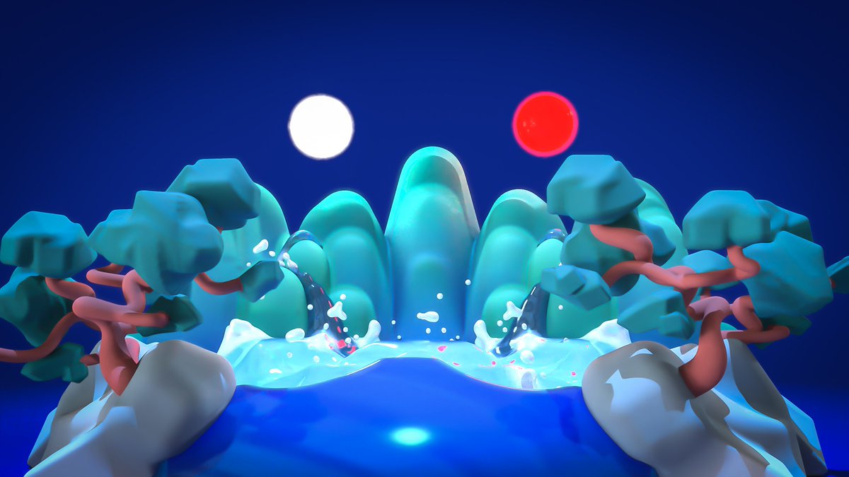 #womp3d 로우폴리 일월오봉도☀️🌕