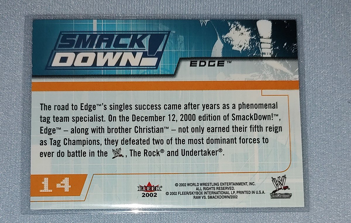 MeanDean1017's tweet photo. Y'all don't like Edge? #wrestlingcardwednesday #edge @EdgeRatedR #wwe #wrestling #majorpod #majormark #cardmark https://t.co/se7ZujojVy