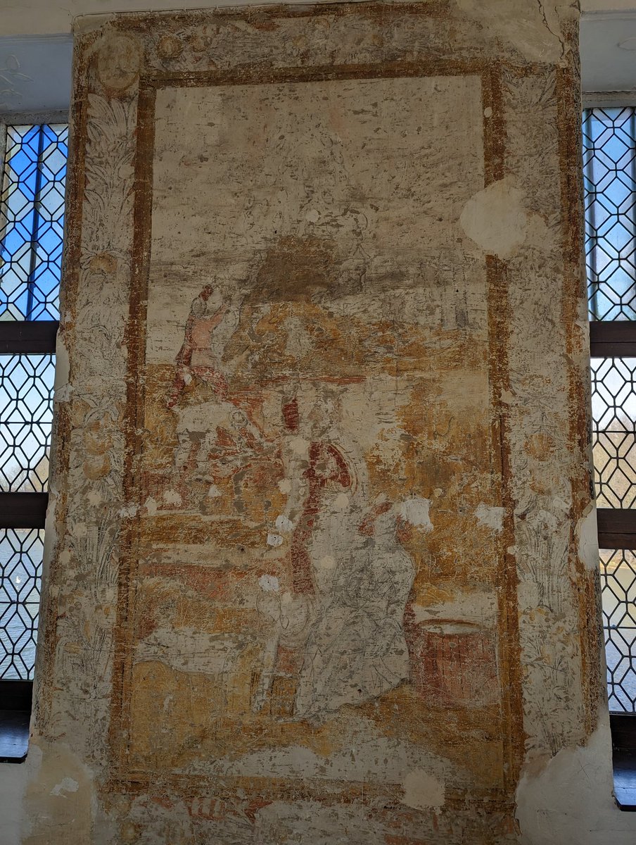St_Hoppe's tweet photo. #PALAMUSTO die Wandmalerei stellt eine frühere Ausstattungsphase dar. Um 1610, als auch die Räume neu gebaut wurden. https://t.co/mg8RQOaRvf
