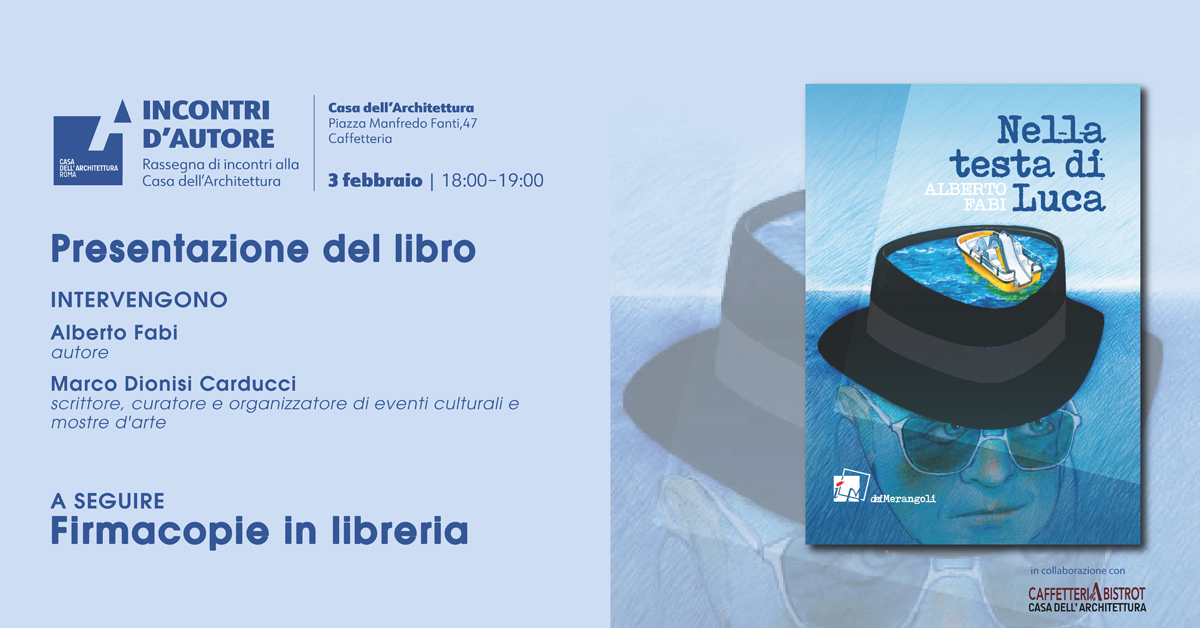 Presentazione in anteprima romana del romanzo 🖊️NELLA TESTA DI LUCA🖊️.
Rassegna “incontri d’autore”, #venerdì3 febbraio, ore 18, presso #CaffetteriaBistrot #AcquarioRomano-#CasaArchitettura (piazza Manfredo Fanti 47, Roma)
Con #MarcoDionisiCarducci e #AlbertoFabi
Vi apettiamo!