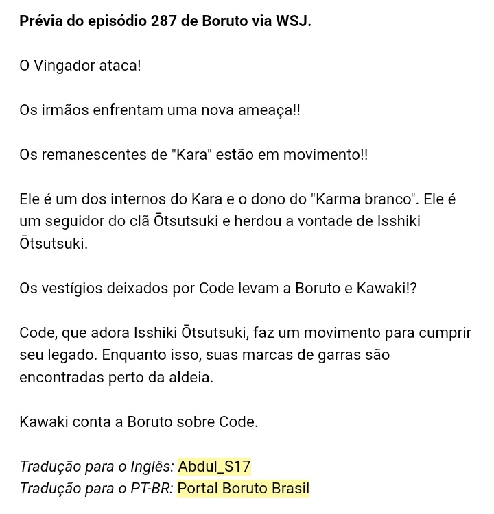 Portal Boruto Brasil on X: 🚨  CODE ESTÁ CHEGANDO! Confiram