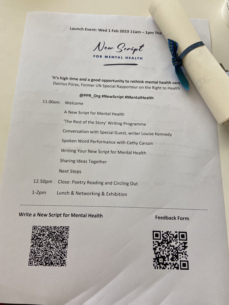 AbutlRmn's tweet photo. Delighted to be present for this event hosted by @PPR_Org @TheMACBelfast #NewScriptForMentalHealth. Amazing speakers. Mental Health Policy should address the power imbalance not the chemical imbalance - Special Rapporteur U.N https://t.co/xClJhmEDxK