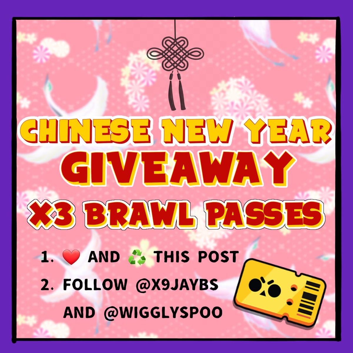 X9Jaybs's tweet photo. Where there's Chinese New Year, there's Red Packets (红包)! 🏮 We're giving away some of ours to followers in the form of Brawl Passes! 🐇

Just ❤ and ♻ this post, and make sure you follow @X9JayBS and @Wigglyspoo to participate! 

Check back in ONE WEEK for the results! 🐋 https://t.co/EchiYtGfLs