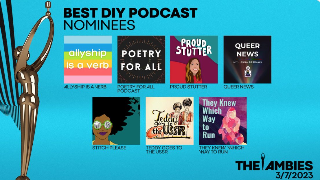 Thrilled to be a finalist in the 2023 Ambies hosted by
<a href="/podcastacademy/">The Podcast Academy</a>! Stay tuned for the winners in March 🏆