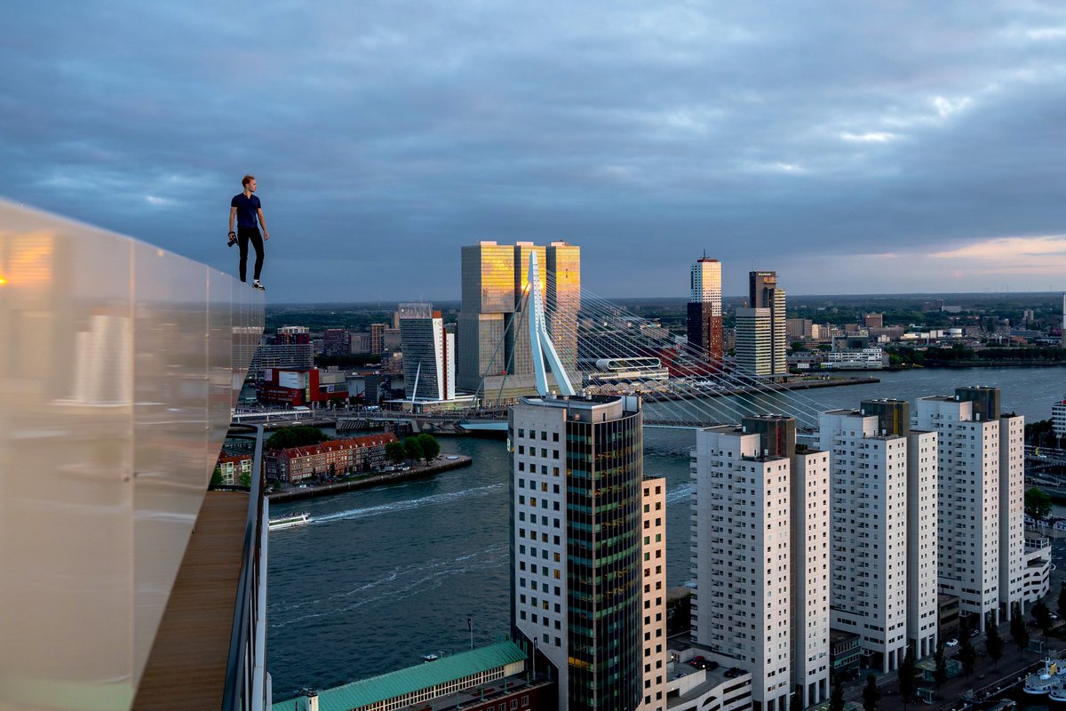 Watching the sunset over Rotterdam 🌅