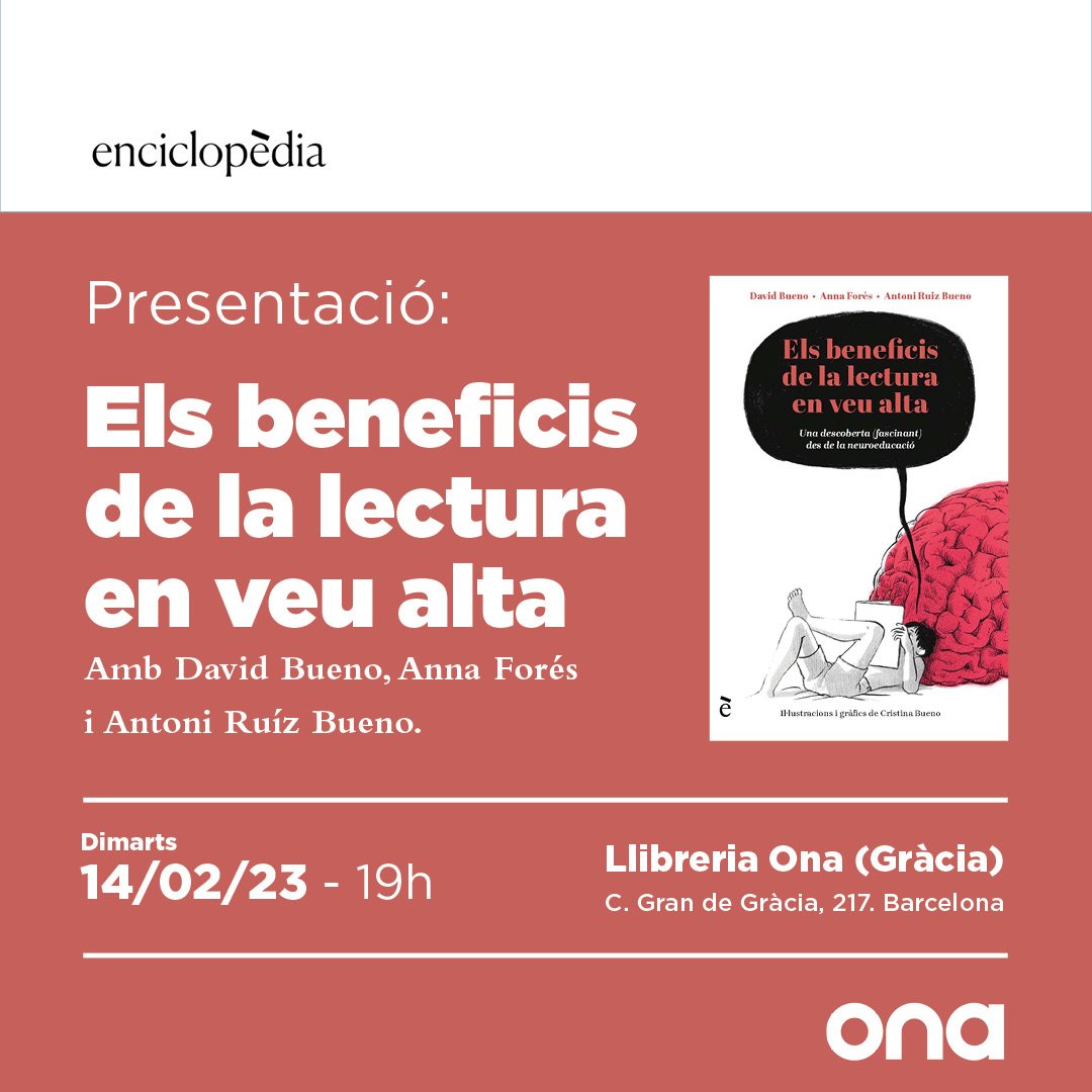 Coinidint amb el Dia Mundial de la Lectura en Veu Alta, acabem de treure un nou llibre sobre els beneficis que comporta, apte per a totes les famílies i docents.
El presentem el dia 14 de febrer. Hi sou convidats totes i tots !!!