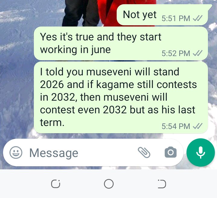 bbaale8480's tweet photo. Take https://t.co/a9PSH2yqT4 not a prophet But don't be worried.@NRMOnline  @KagutaMuseveni  will contest  2026 and if @PaulKagame contests 2032,so will he.@mkainerugaba shall be an MP in 2026 and certainly a powerful minister for defence or security . https://t.co/a8Cq4tpb0c