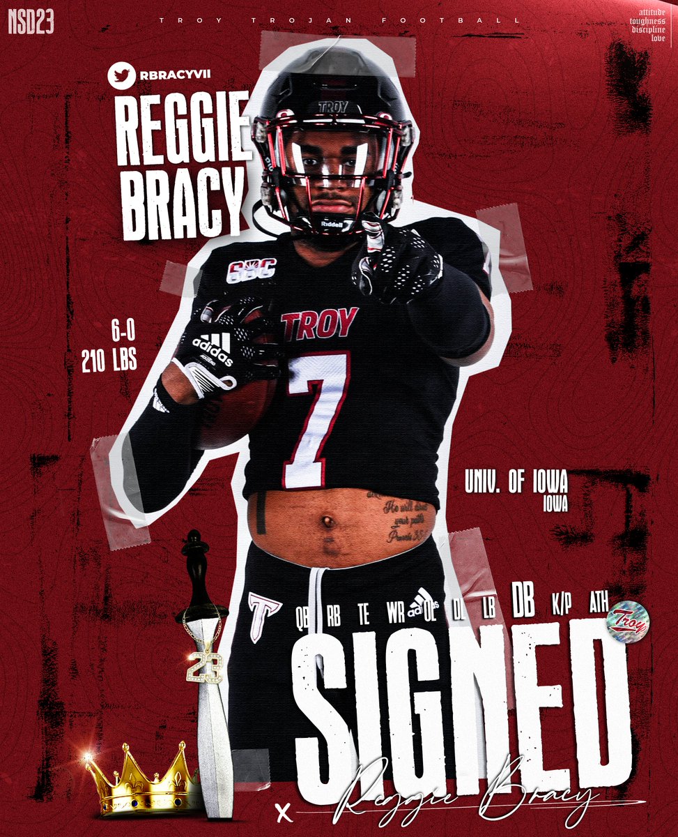 Welcoming in another mid-year transfer to the Trojan Family, welcome Reggie Bracy! #RiseToBuild | #OneTROY | #TroyNSD23 ⚔️🏈