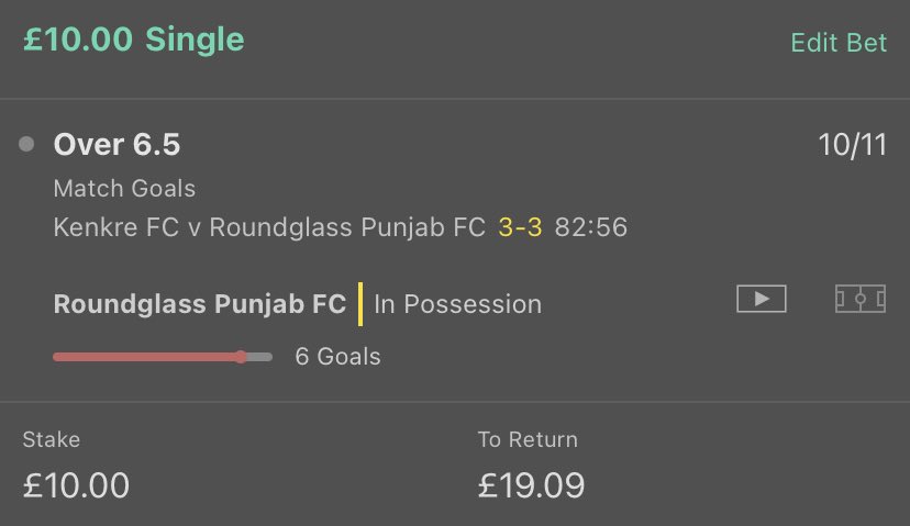 starboystats's tweet photo. 💸£10->£1000 CHALLENGE💸

Bet 1 - Kenkre v Punjab FC over 6.5 goals

£10 returns £19.09 https://t.co/BXVNY4jECq