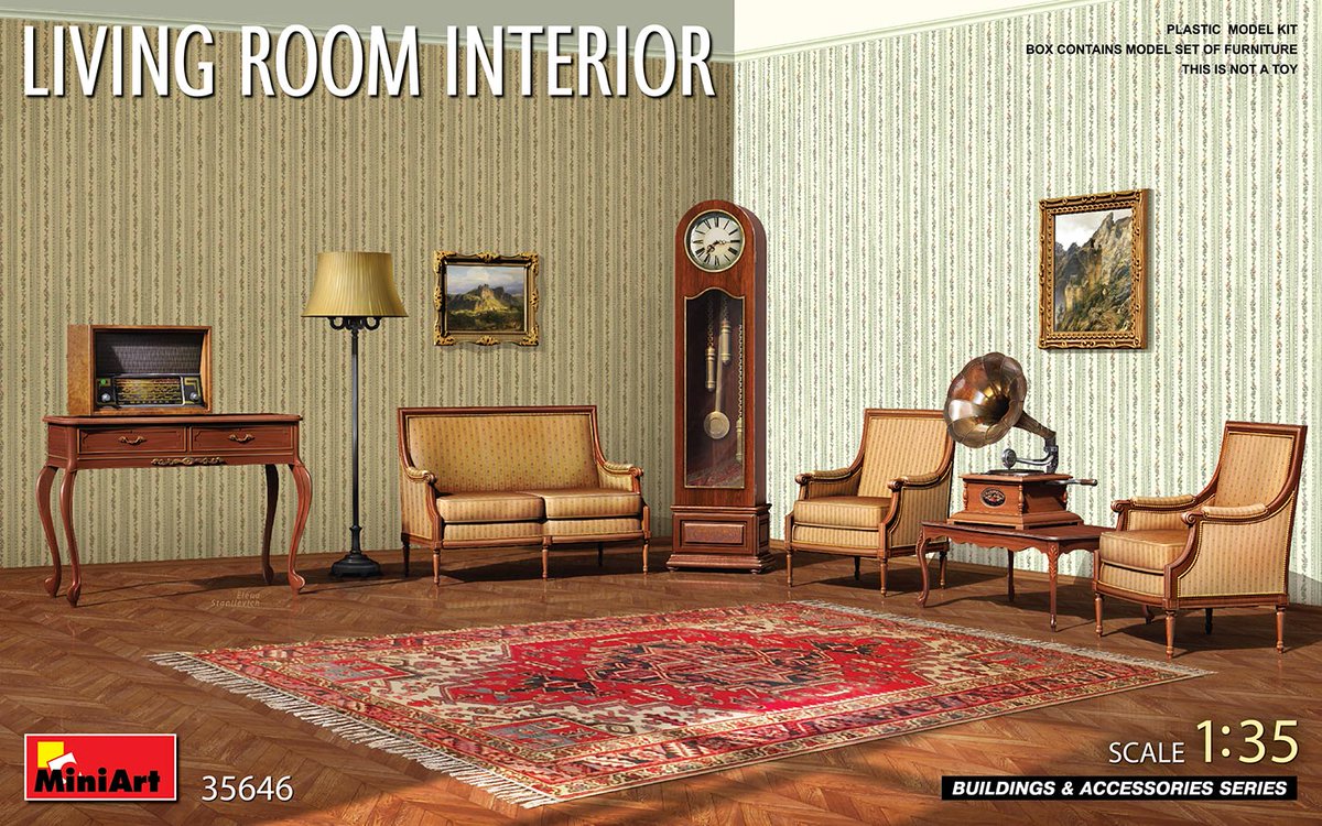 MiniArt Models on Twitter "New MiniArt Kit Coming Soon 35646 LIVING ROOM INTERIOR Plastic