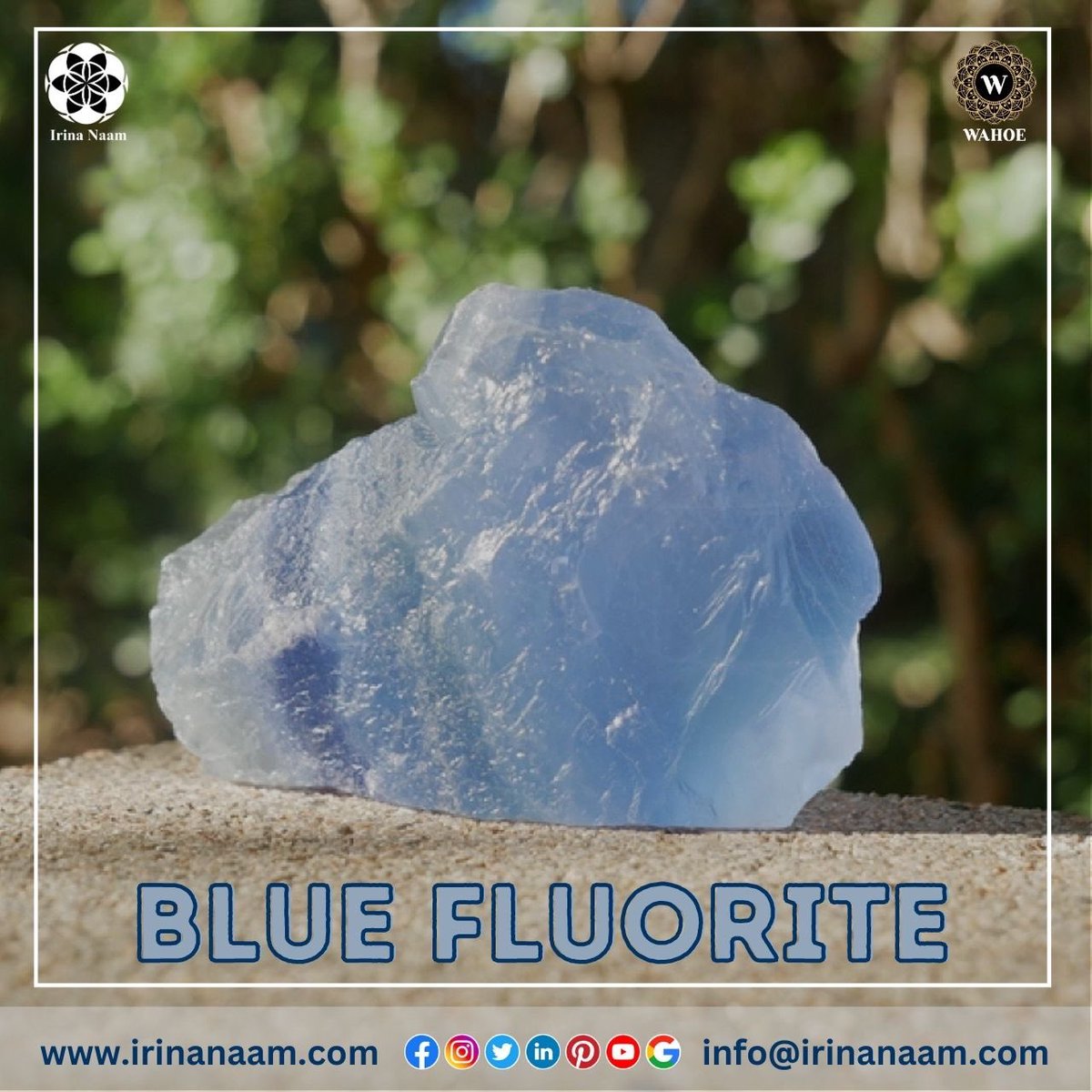 The calming, logical energy of blue fluorite promotes orderly, systematic thinking and the ability to focus the brain's operations on a specific goal. It is an amazing talisman for meticulous record-keeping and promotes clear.
#IrinaNaam #Wahoe #BlueFluorite #Blue #Fluorite