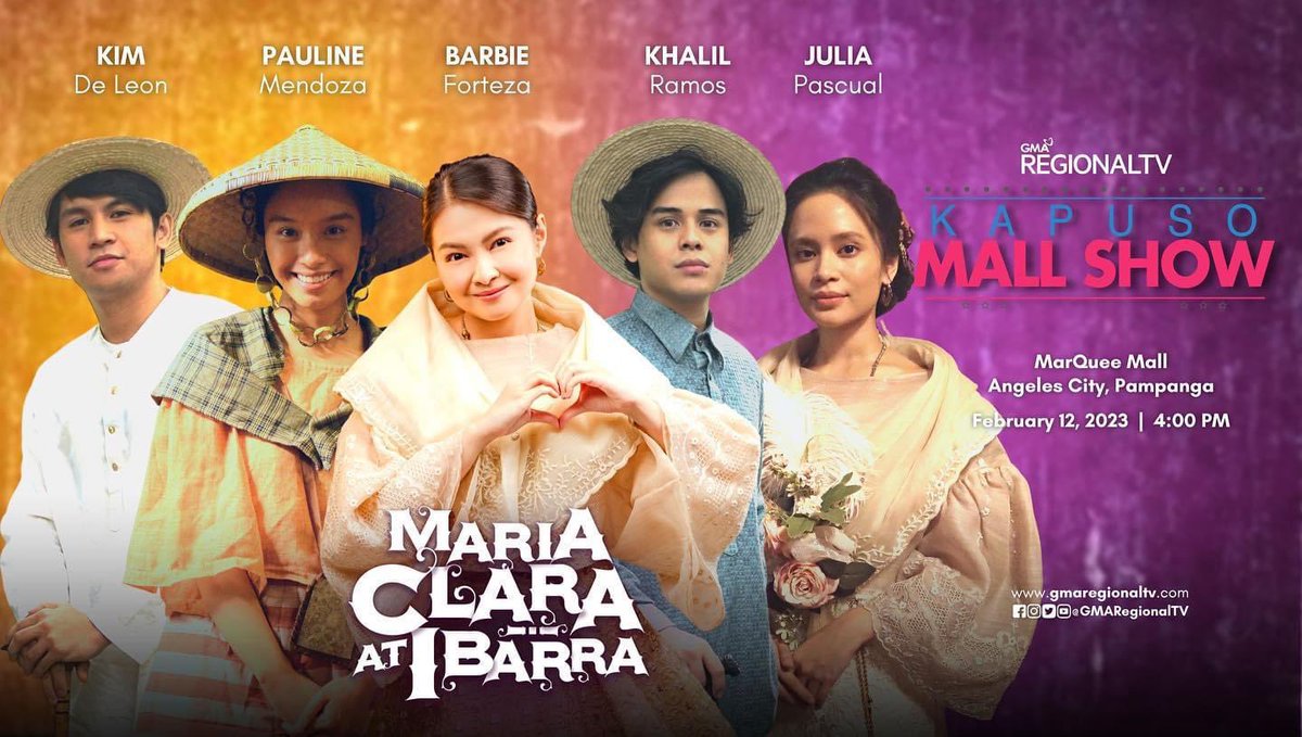 Humanda na para sa isang mahalagang pagtitipon kasama ang cast ng Maria Clara at Ibarra. 

This February 12, Sunday, 4:00 PM sa MarQuee Mall Activity Center, Angeles City, Pampanga. 

<a href="/dealwithBARBIE/">Barbie Forteza</a>