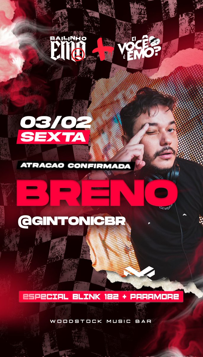 bailinhoemo's tweet photo. Diretamente de SP, mais uma atração confirmada pra ajudar a agitar mais ainda nossa pista, dj @gintonicbr , deixando a casa mais quente lançando o tema especial com muito Paramore e Blink 182 🔥 https://t.co/2duS6d9ZjA