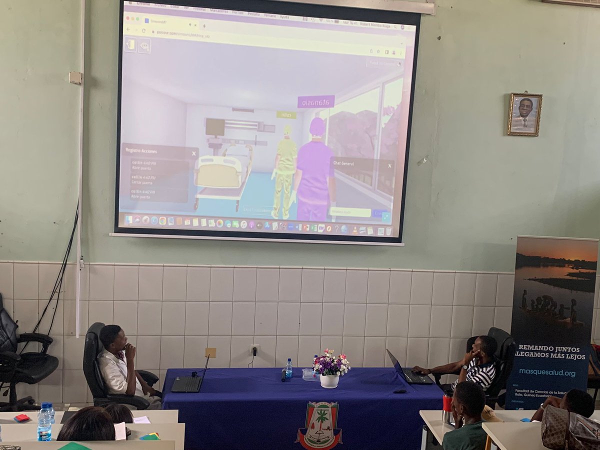 MonicaRdgezCarb's tweet photo. Efectivamente #SIMOONS ha llegado al continente africano en el marco de una primera experiencia para utilizarlo como herramienta de apoyo para colaborar en la formación mediante simulación en remoto:desde Guinea Ecuatorial, VII congreso de ciencias de la salud. @ONGmasquesalud https://t.co/3otinDSFjO