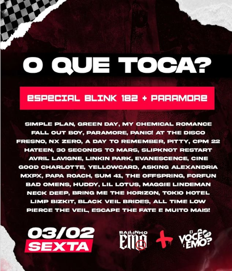 bailinhoemo's tweet photo. Os melhores Dj's da cidade e fora da cidade em um pista que toca Emo, Pop Punk e muito Metalcore pra ninguém conseguir ficar parado! 🔥 https://t.co/ltZFzeQWyE