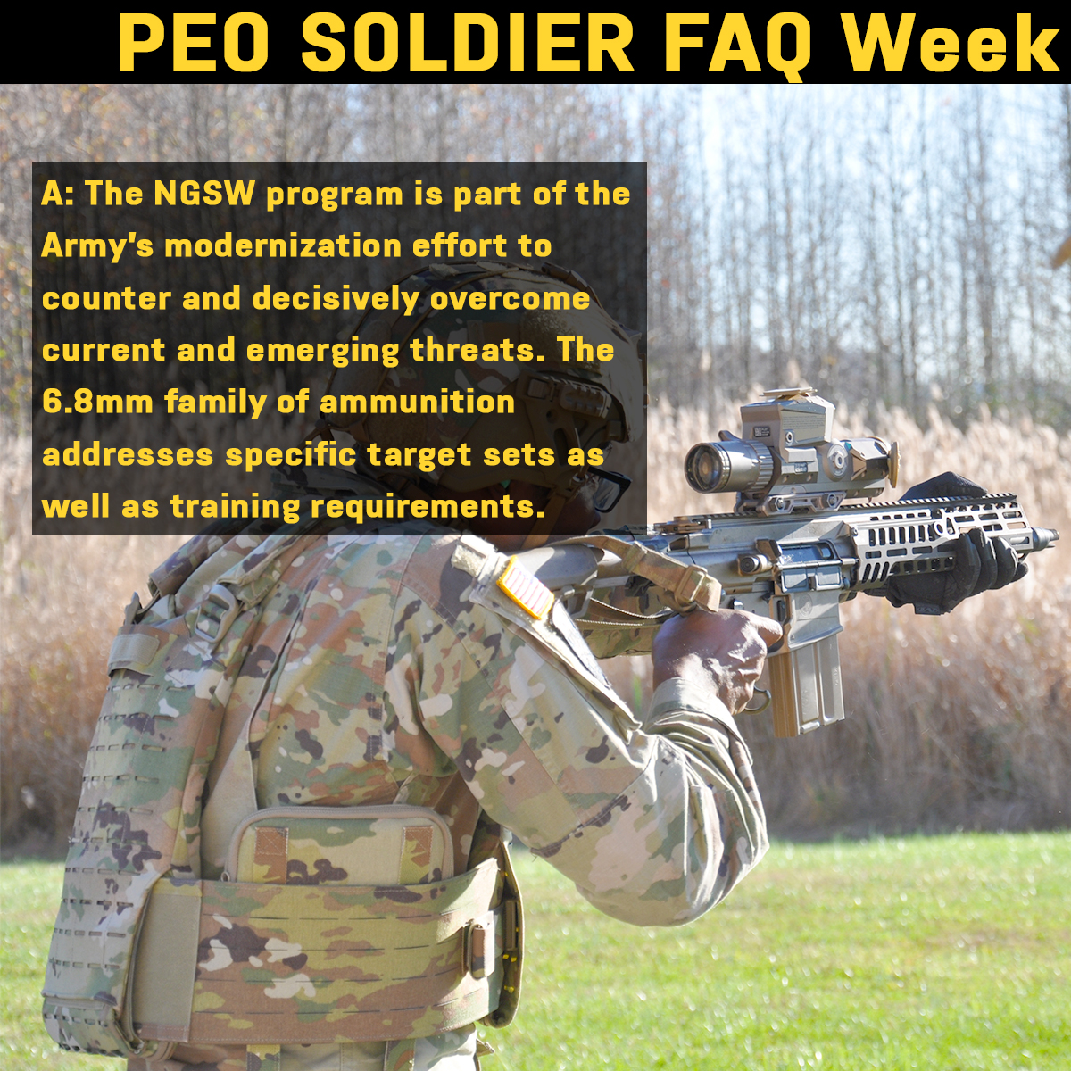 CPEGround's tweet photo. #FAQWeek: #WeaponsWednesday: Why is the NGSW chambered in 6.8mm? 

[📷: PEO Soldier] https://t.co/Lmp7dJ6yVc