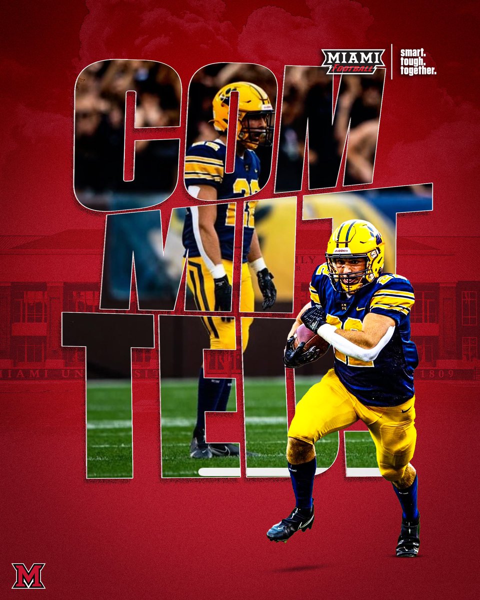 I’m blessed to announce that I will be continuing my academic and athletic career <a href="/MiamiOHFootball/">Miami Football</a> Thank you Coaches Franzinger and Baker for believing in me! #AMDG <a href="/Martin_Miami_HC/">Chuck Martin</a> <a href="/CoadyKeller1/">Coady Keller</a> <a href="/CoachKoehler/">Eric Koehler</a> <a href="/CoachBrechin/">Bill Brechin</a> <a href="/SIHSSports/">SIHS Sports</a> <a href="/WildcatRecruit/">IgnatiusFBRecruiting</a> @RedHawksRecruit