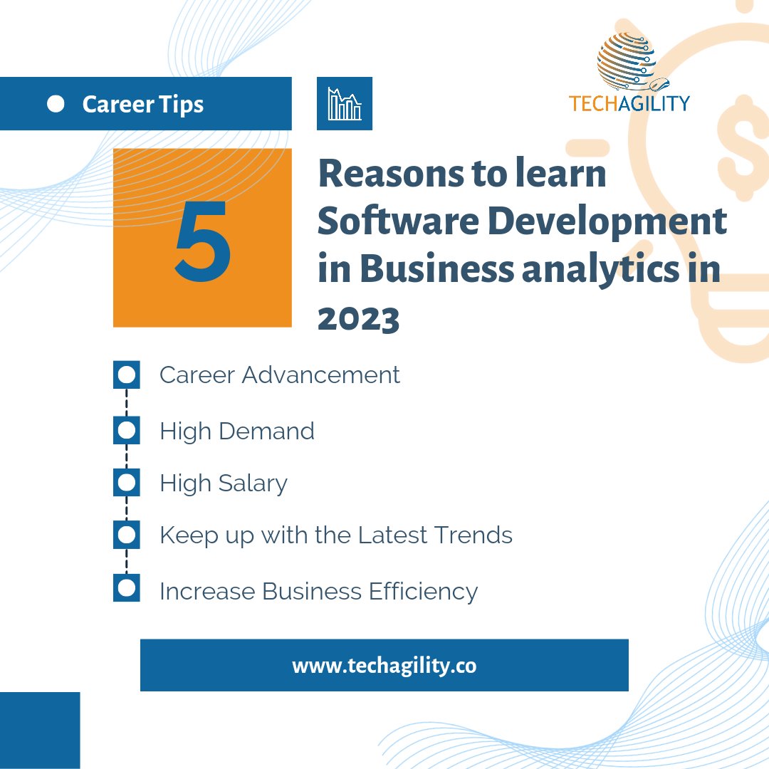 TechagilityLLC's tweet image. &quot;Want to take your career in business to the next level? Ask yourself: Are you ready to learn the latest tools and techniques in data analysis and decision making? #BusinessAnalytics #DataAnalysis #CareerDevelopment&quot;